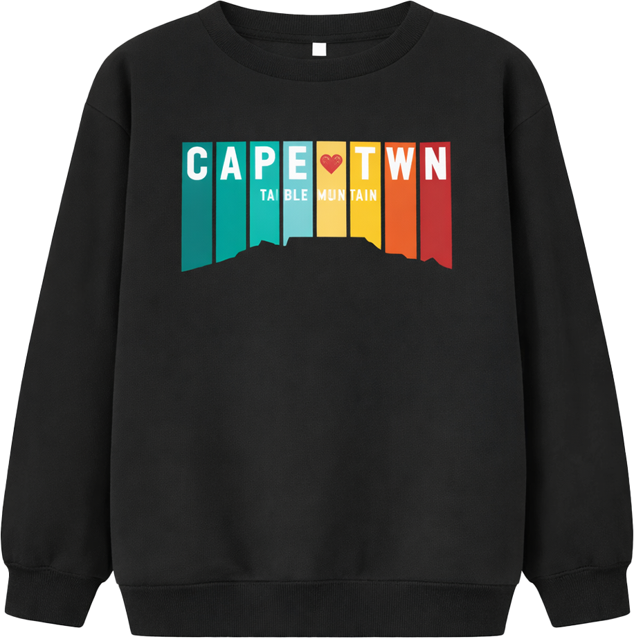 Multi Table Mountain Kids Sweater - Black