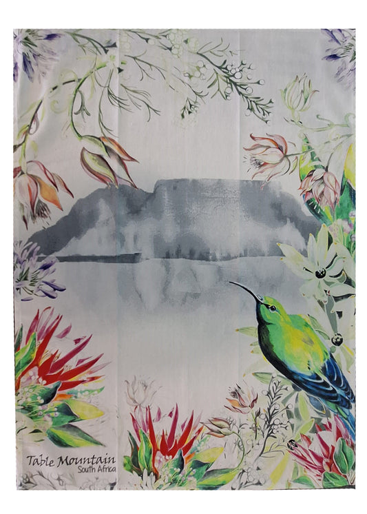 Table Mountain Tea Towel - Sunbird - Green