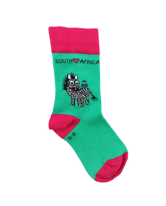 Zebra Green Socks