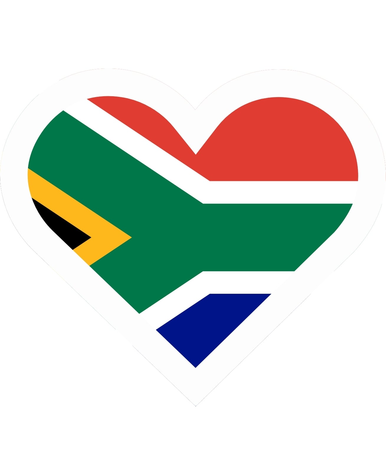 South Africa Flag Heart Sticker