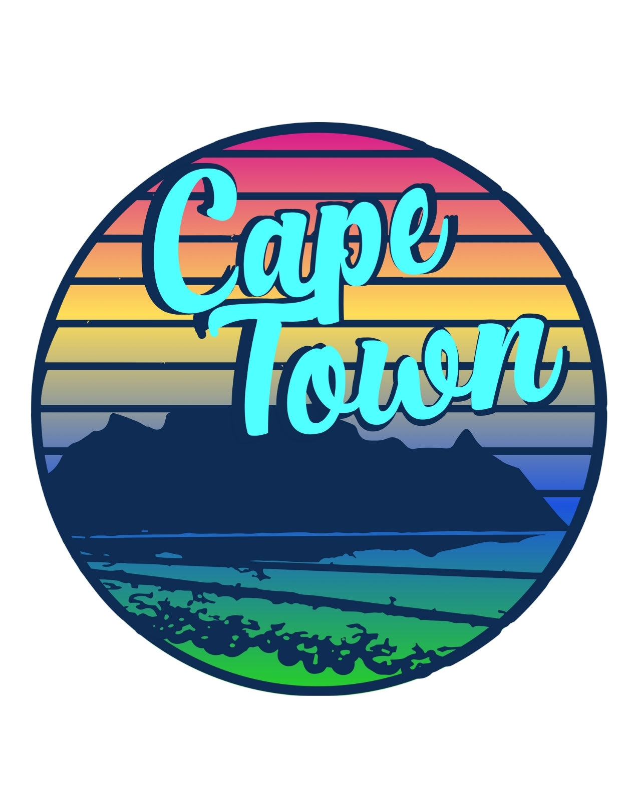 Cape Town Multi Colour Sticker